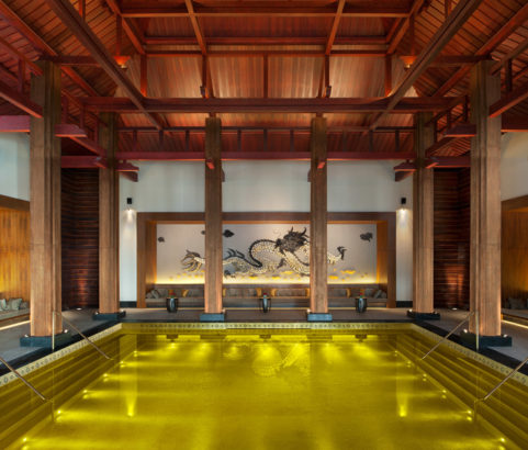 The golden Pool @The St. Regis Lhasa Resort, Tibet Himalaya Mountain, China